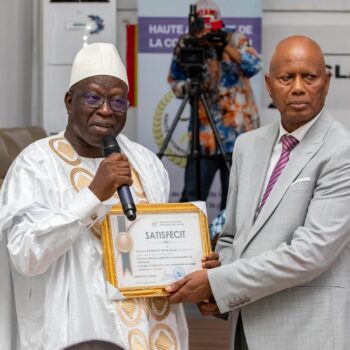 Dr Sekou Kouressy Condé President de l'ONASURE et Boubacar Yacine Diallo President de la HAC