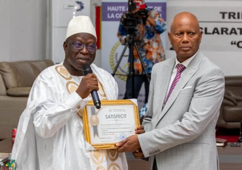 Dr Sekou Kouressy Condé President de l'ONASURE et Boubacar Yacine Diallo President de la HAC