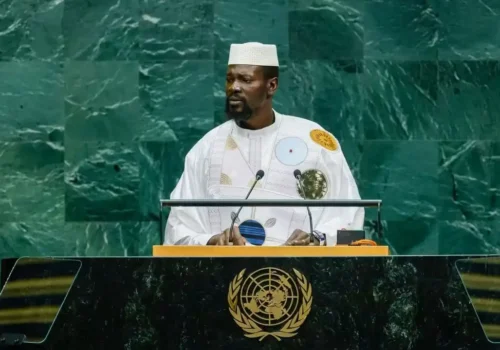 Le President Mamadi Doumbouya à la tribune des Nations Unies