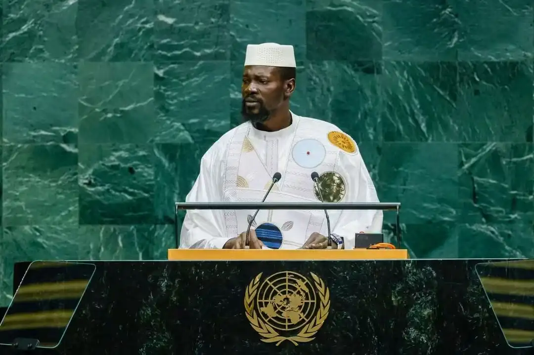 Le President Mamadi Doumbouya à la tribune des Nations Unies